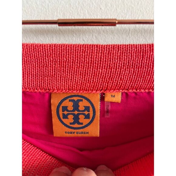 Tory Burch Brielle Womens Crochet Knit Fringe Hem Midi Skirt Pink Magenta Sz M - Picture 8 of 9